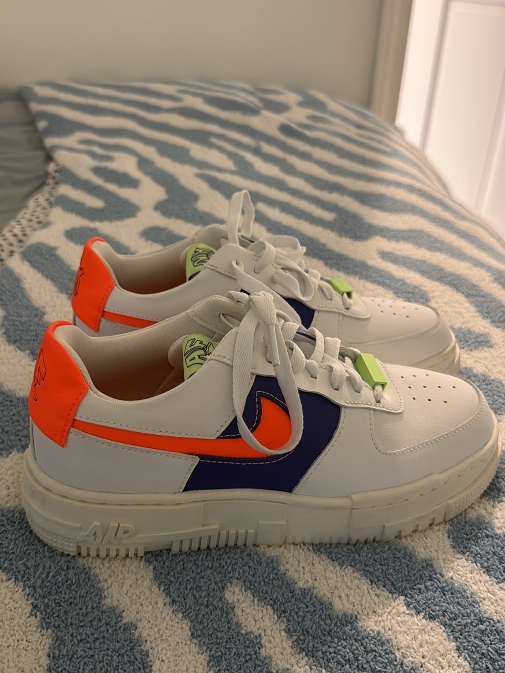 Nike Orange and Purple Air Force 1s